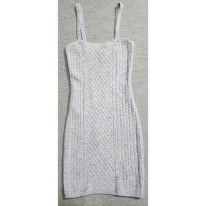 House of Harlow 1906 Gray Knit Bodycon Mini Dress Spaghetti Strap Size S
